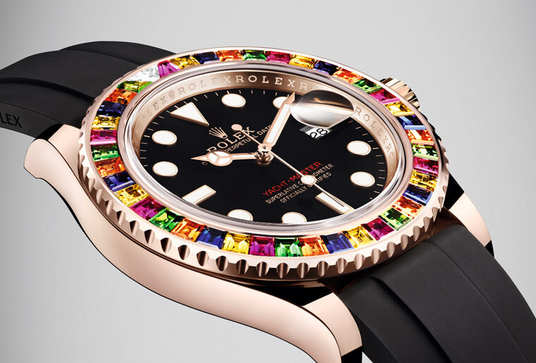 糖果圈游艇展现劳力士在宝石镶嵌方面也很有一套