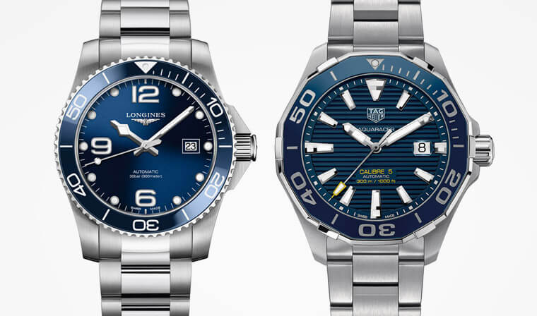 入門級300米潛水錶 浪琴HydroConquest vs 泰格豪雅Aquaracer