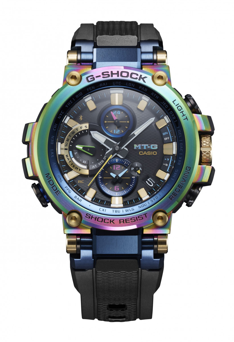 鲜艳的彩虹离子镀层表圈casio G Shock Mtg B1000rb 世界腕表world Wrist Watch