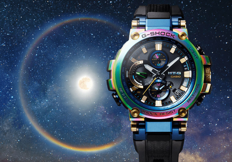 鲜艳的彩虹离子镀层表圈casio G Shock Mtg B1000rb 世界腕表world Wrist Watch