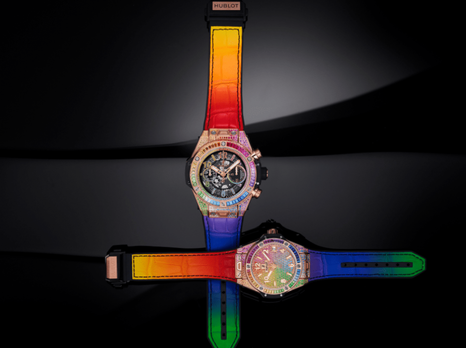 宇舶Big Bang系列鑲嵌上彩色寶石更顯耀眼