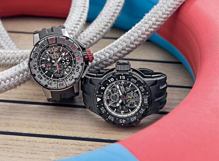 擅长研发运动表的RICHARD MILLE,潜水表也是他们的拿手项目