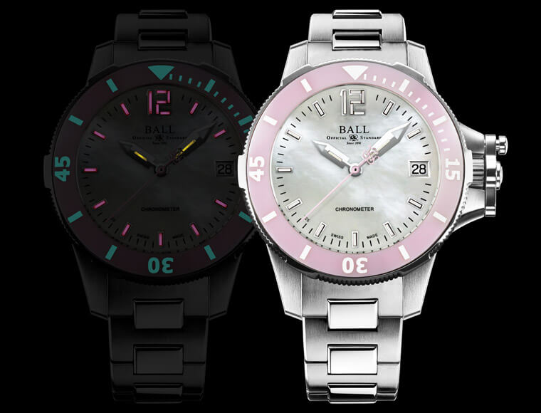 波尔表Engineer Hydrocarbon粉红陶瓷圈搭珍珠母贝面有够闪亮亮