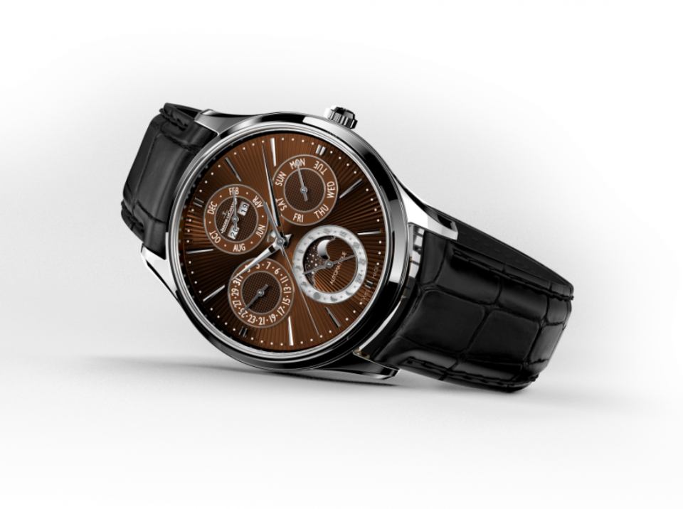 积家提供超薄大师万年历粟棕色珐琅手表力挺Only Watch慈善拍卖会