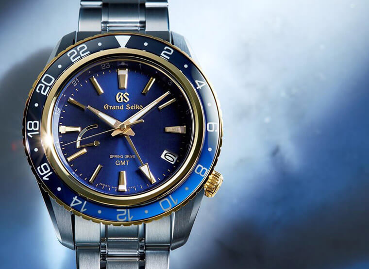 GRAND SEIKO Spring Drive两地时间表SBGE248半金蓝面揭开系列新页