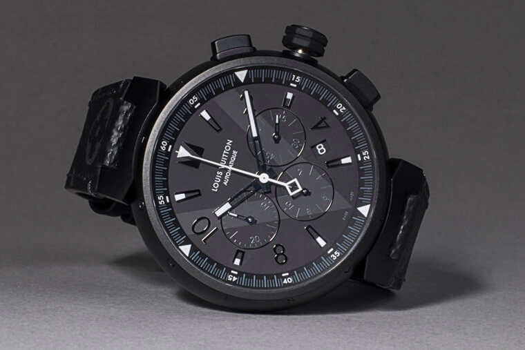 路易威登最招牌的Tambour系列 PVD带来全黑酷帅风格让计时表看起来更有型