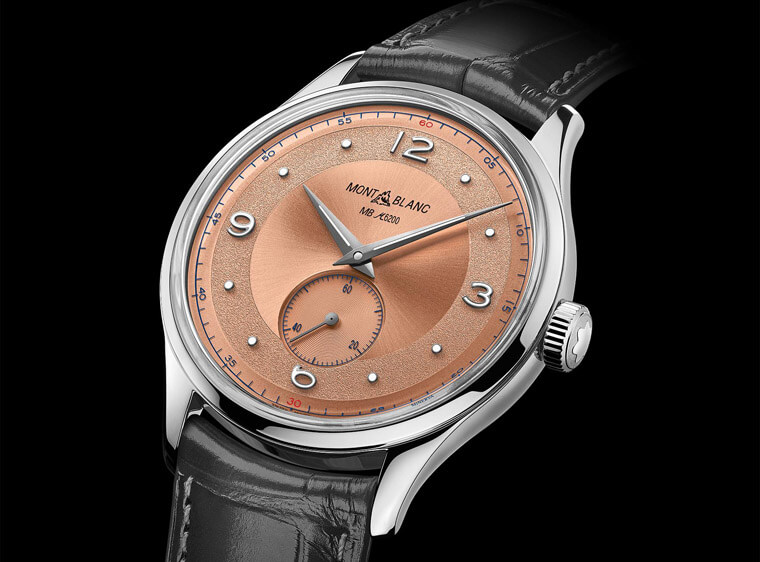 万宝龙传承系列小三针 搭载Minerva机芯及鮭鱼红色面盘