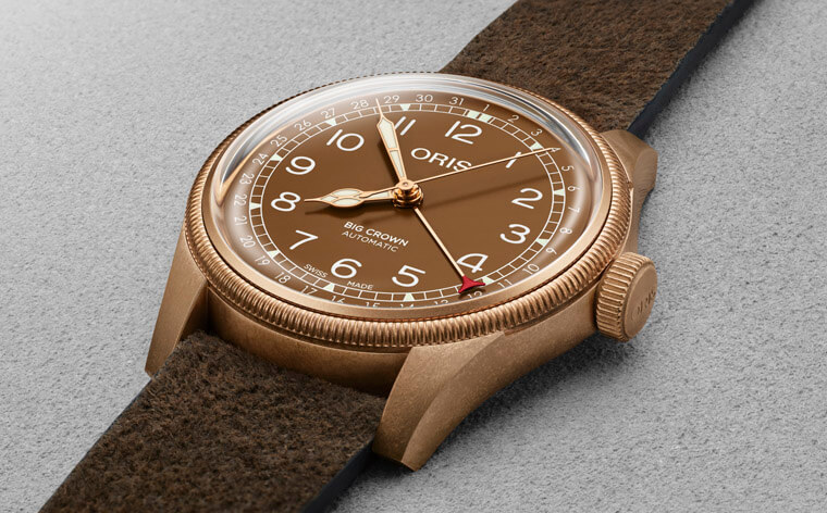 ORIS Big Crown指針式日期錶從面盤到錶殼都是青銅材質展現復古風格