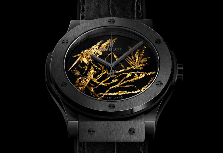 宇舶将黄金结晶放到经典融合系列手表面盘上