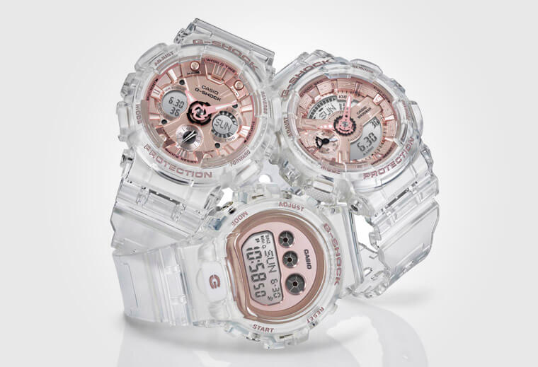 G-SHOCK晶透系列用樹脂材質打造平價版透明錶殼造型
