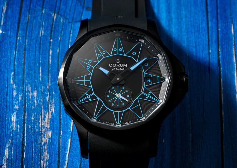 崑崙為海軍上將系列限量錶披上黑色PVD加彩色海事旗刻度