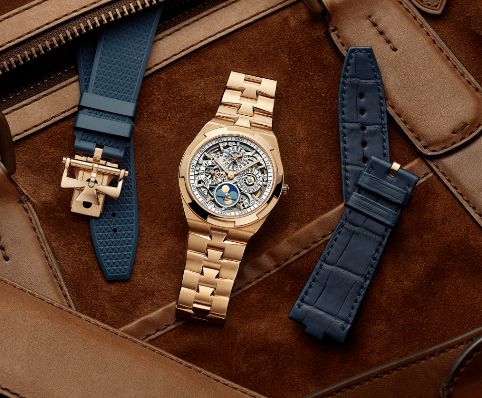 江詩丹頓Overseas鏤雕超薄萬年曆展現複雜機芯的細緻結構