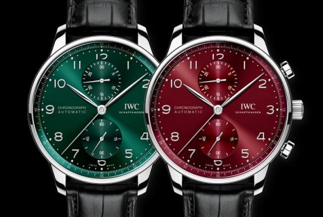 IWC葡萄牙系列计时表加入红色咹绠色等全新顏色面盘