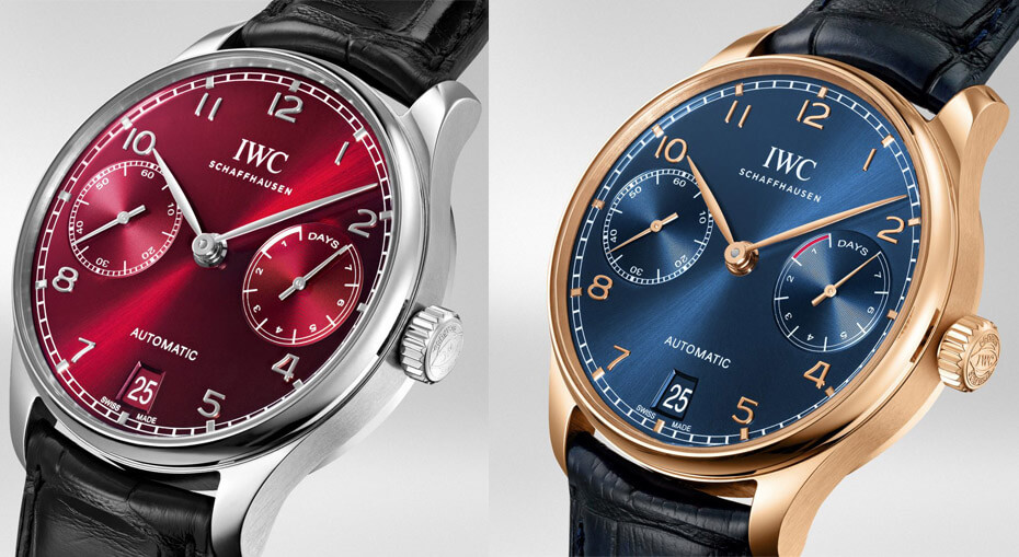 IWC葡萄牙系列7日链小三针新增钢壳红面和K金蓝面
