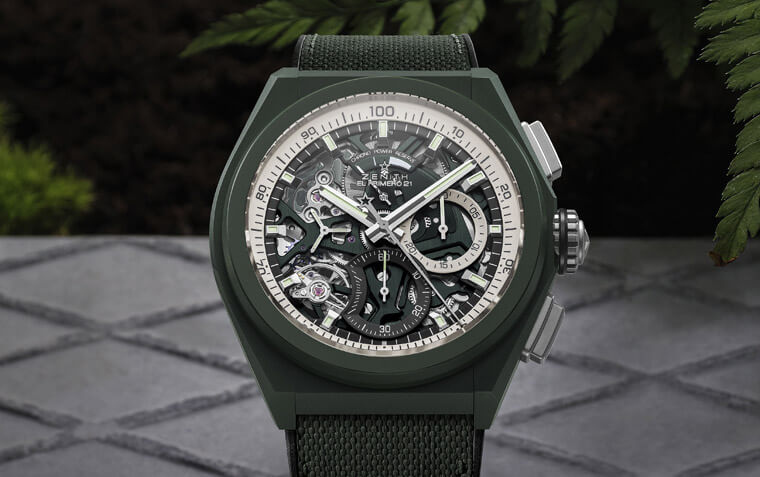 真力时DEFY 21计时表第一次启用绿色陶瓷表壳