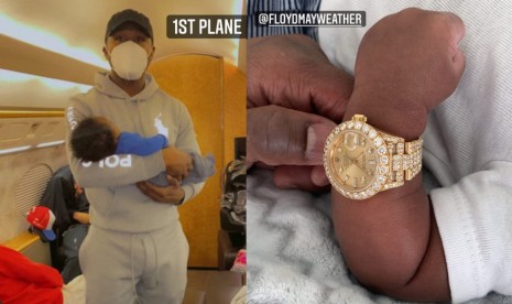 炫富拳王梅威瑟送外孫K金Datejust滿天星當滿月禮