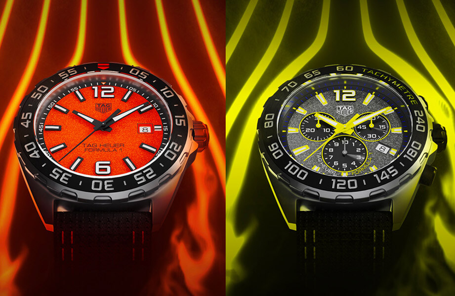 泰格豪雅F1系列石英錶換上黃色與橘色新出擊