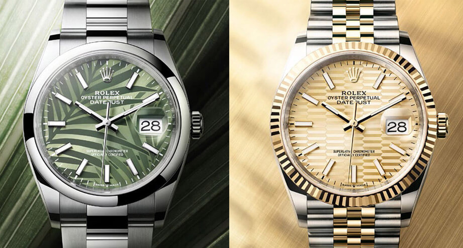 劳力士DJ面盘新花样，棕櫚叶渡假风与金砖坑纹高贵风