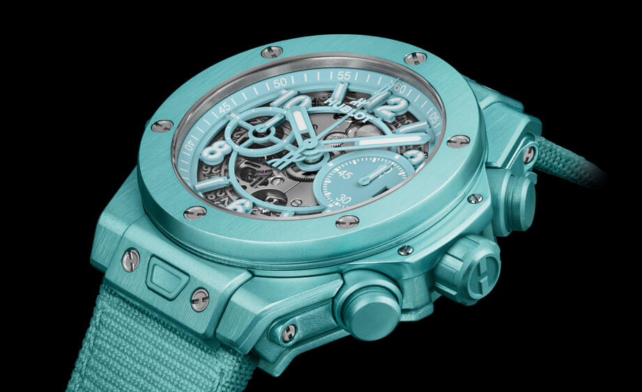 宇舶為了迎接夏天專程打造綠松石色錶殼的Big Bang計時碼錶