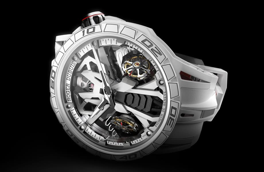 羅杰杜彼以藍寶堅尼Countach超跑50週年紀念款為靈感催生Excalibur雙陀飛輪限量錶