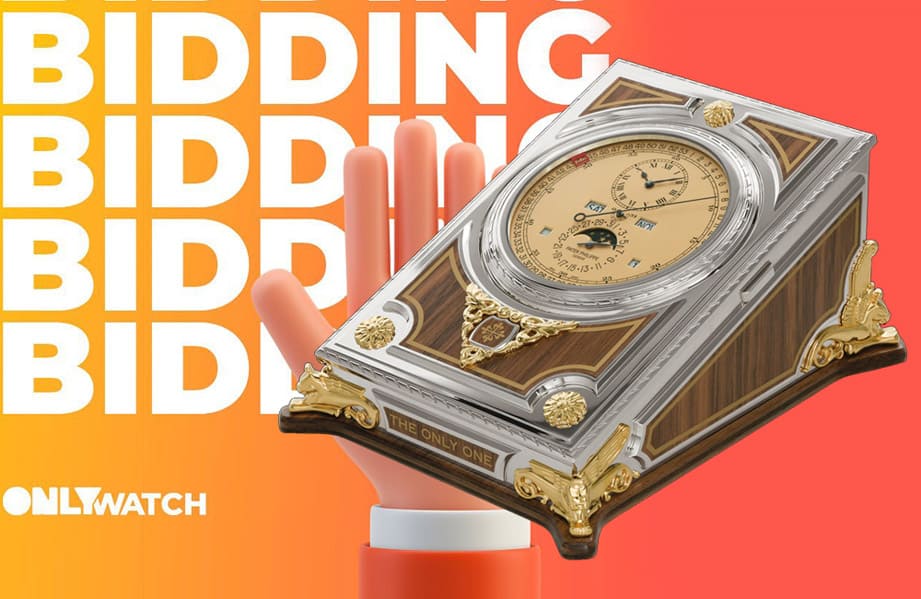 2021年Only Watch百達翡麗桌鐘拍賣近千萬瑞郎價格穩坐第一名
