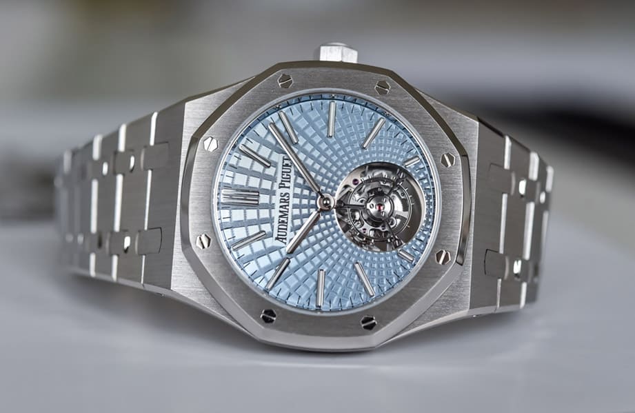 “冰藍面”就是不同凡響  愛彼皇家橡樹自動陀飛輪鉑金版熱度逐漸升溫