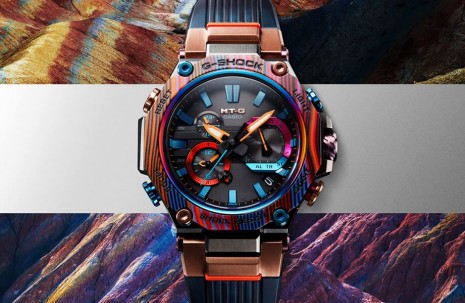 G-SHOCK MT-G系列新作以彩色玻璃纖維與碳材料詮釋彩虹山地貌