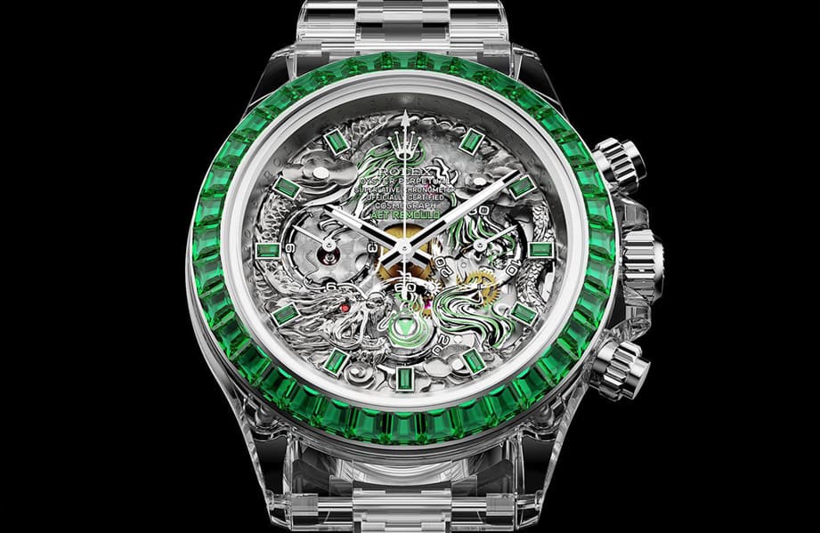 讓人驚嘆連連的“青龍”Daytona以金雕、祖母綠、透明水晶打造巔峰之作