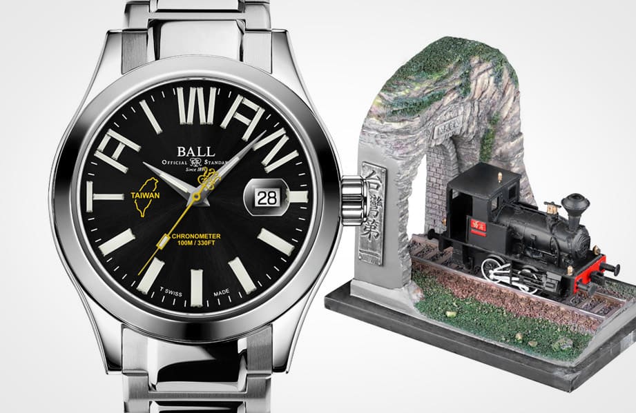 波爾錶用微型氣燈排列“TAIWAN”字樣 慶祝騰雲號火車通車紀念