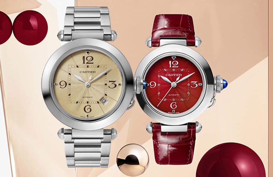 卡地亞Pasha換上紅色或香檳色面盤提前慶祝農曆新年到來