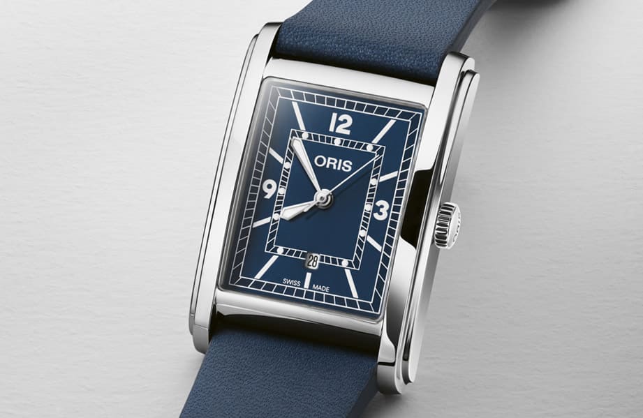 戴腻圆壳手表了吗?ORIS Rectangular拥有矩形表壳搭配彩色面盘转换不同风格