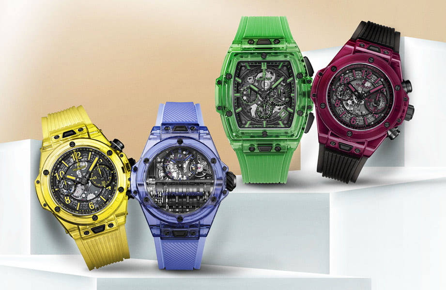 藍寶石錶殼竟能表現2022春夏流行色！透明錶王HUBLOT散發濃濃時尚色彩