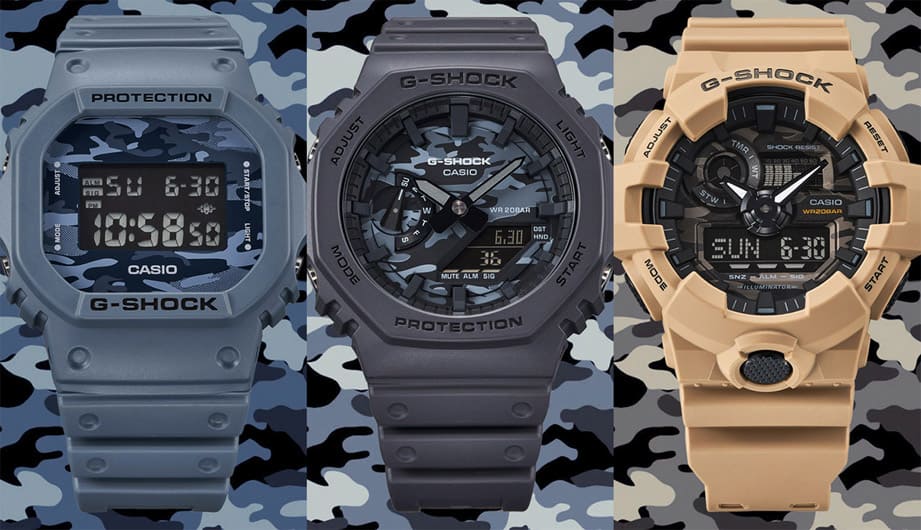 卡西欧G-SHOCK全新Camouflage系列 农家橡树迷彩涂装上身