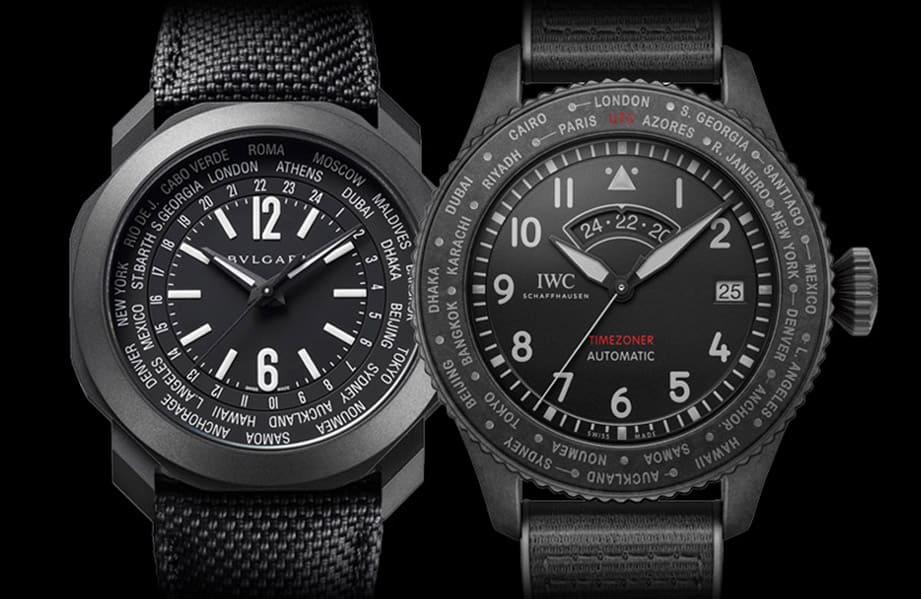 All Black世界时区手表PK 宝格丽和IWC各有特色