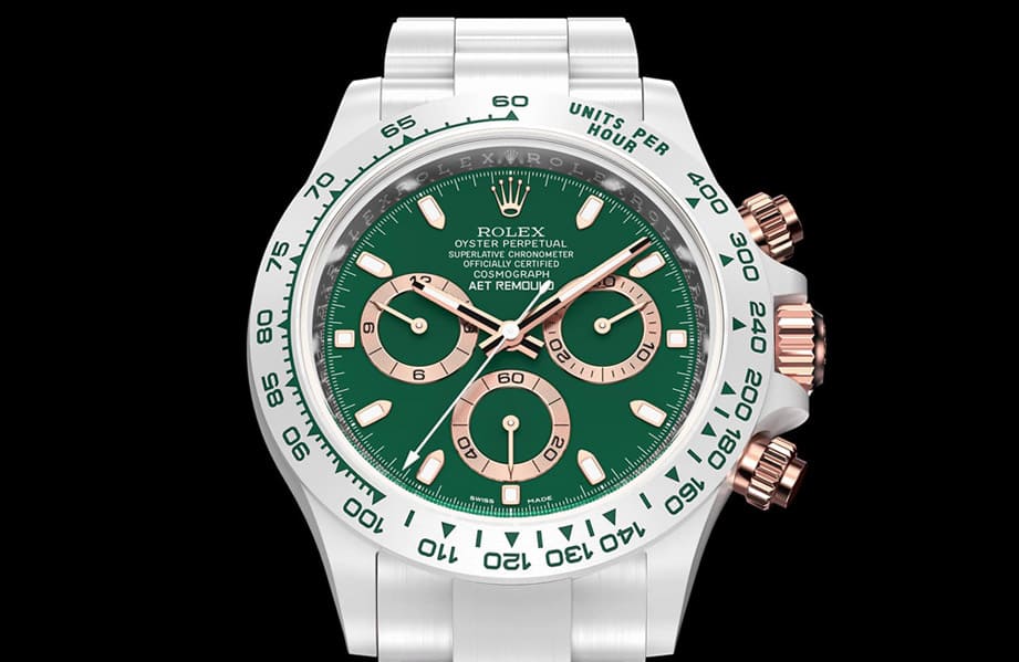 “白陶瓷搭配赛车绿”Daytona不仅时尚满分  还让人回味经典赛车传奇