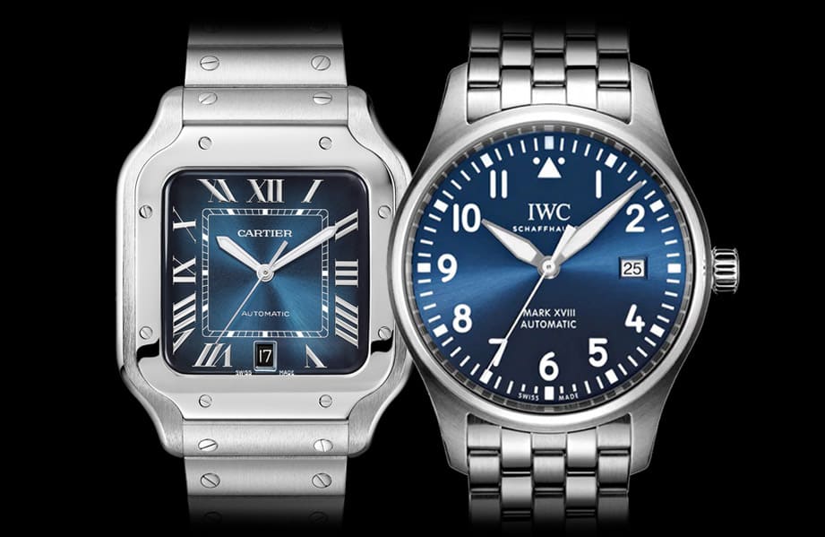 经典人气飞行表比较 卡地亚Santos和IWC飞行员马克18