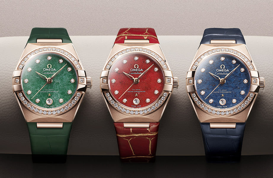 欧米茄Constellation星座女表以砂金石面盘搭配钻石时标散发高顏值