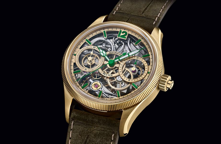 不是单纯镂空表 万宝龙1858单按把计时码表把复杂机芯结构翻转到面盘上