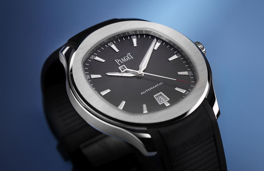 伯爵PIAGET Polo三针款终于有黑色面盘可选 搭配黑色表带强化运动风格