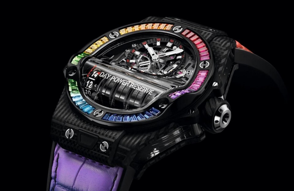 潮到爆！HUBLOT Big Bang MP-11彩虹圈全新搭载碳纤维表壳