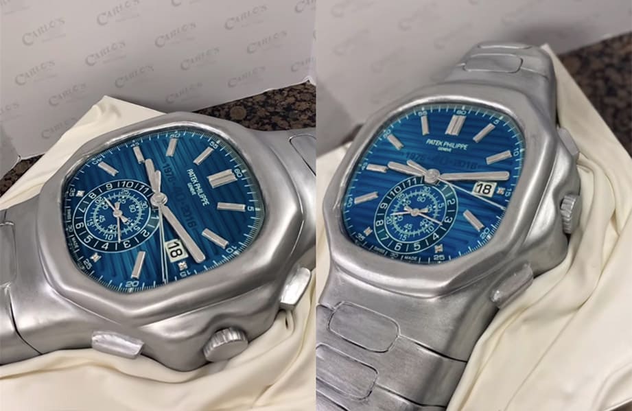 “订做一个百达翡丽蛋糕”  5976金鹰表带、表面和计时功能唯妙唯肖