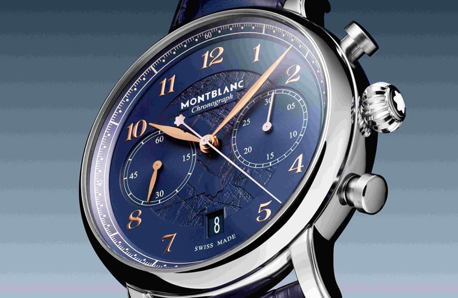 万宝龙明星传承新作採深蓝色压纹面盘致敬传奇登山家