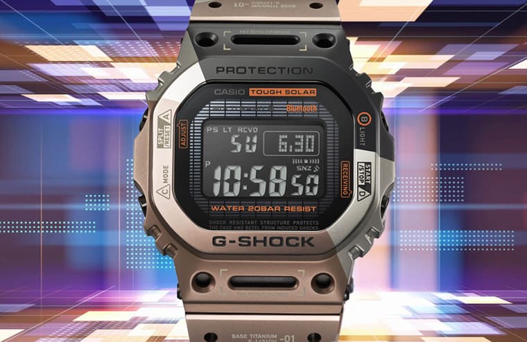 经典方形5000系列延伸款 G-SHOCK新作钛金属表壳多色离子IP电镀诠释虚拟实境风格