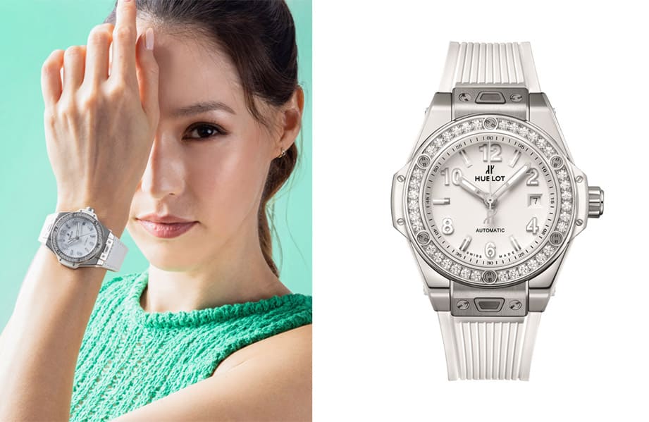 夏日百搭女表推荐 宇舶大爆炸不锈钢钻表简约奢华结合表带快拆风格百变