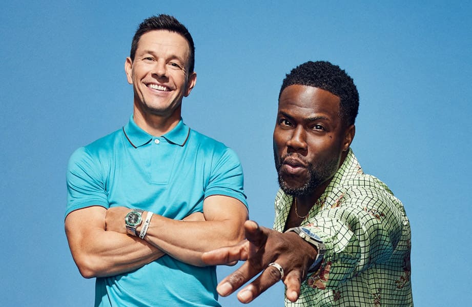 凯文哈特和马克华伯格宣传Netflix新片  大秀自己的超级名表