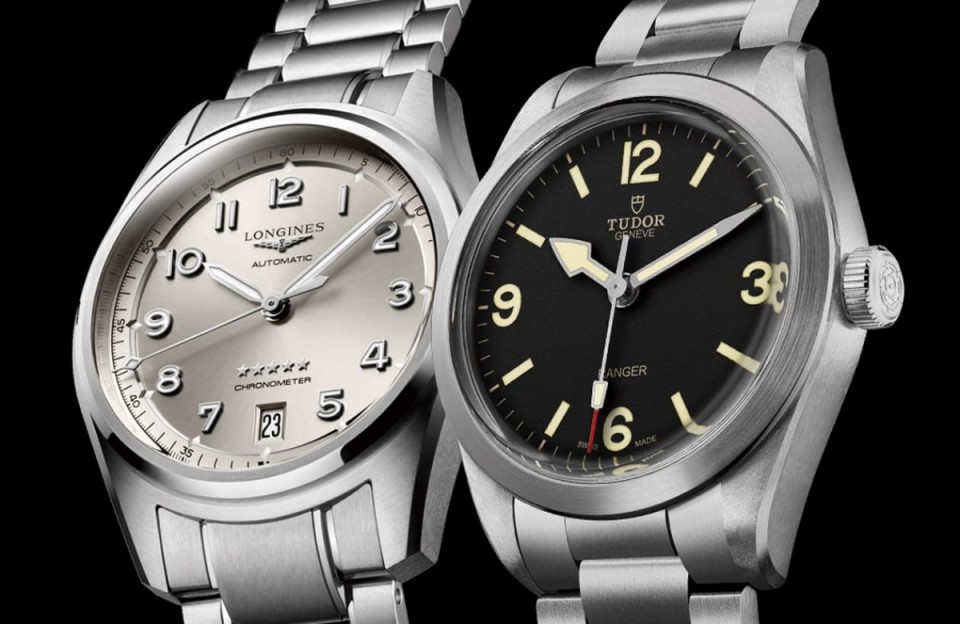 浪琴表Spirit與帝舵Ranger不鏽鋼三針運動錶比較