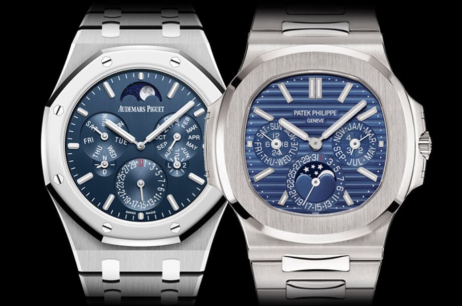 PP金鹰和AP皇家橡树贵金属万年历最新二级市场价格比较