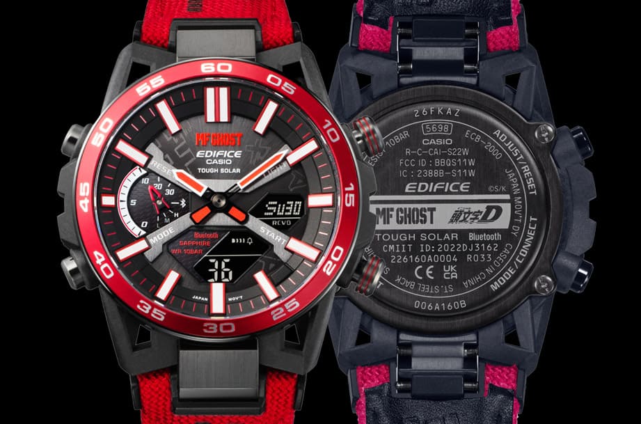 卡西歐EDIFICE以經典賽車動漫《頭文字D》和《MF GHOST》為靈感打造聯名新作