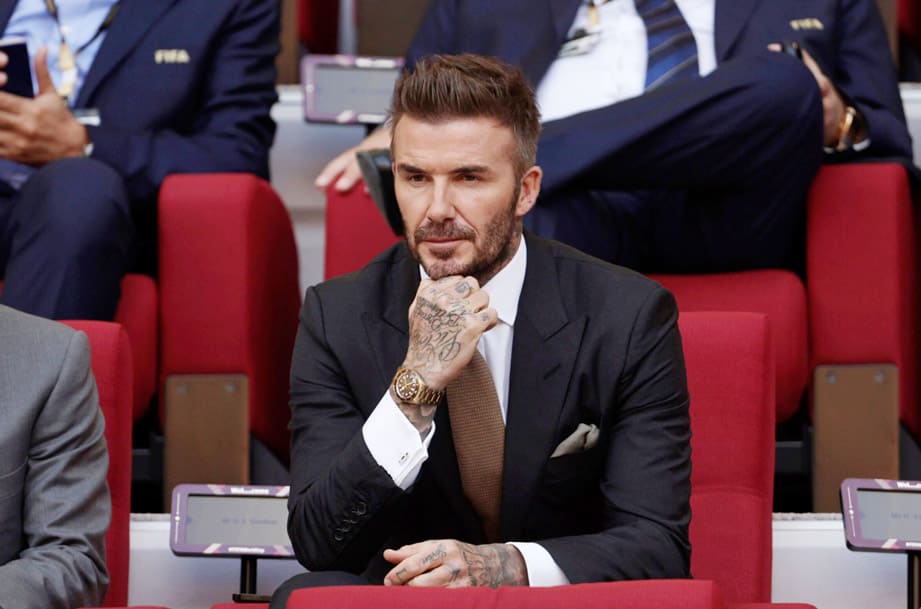 貝克漢2022卡達世足賽觀戰配夯錶  魅力依然不減