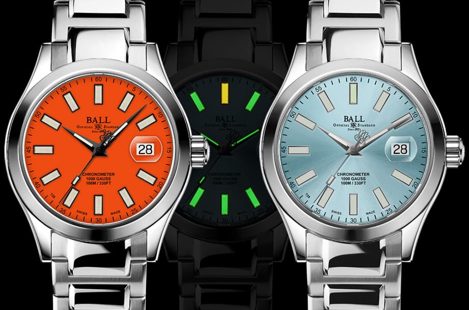 BALL WATCH Engineer III抗磁防水三針錶新增橘色與冰藍色面盤款式